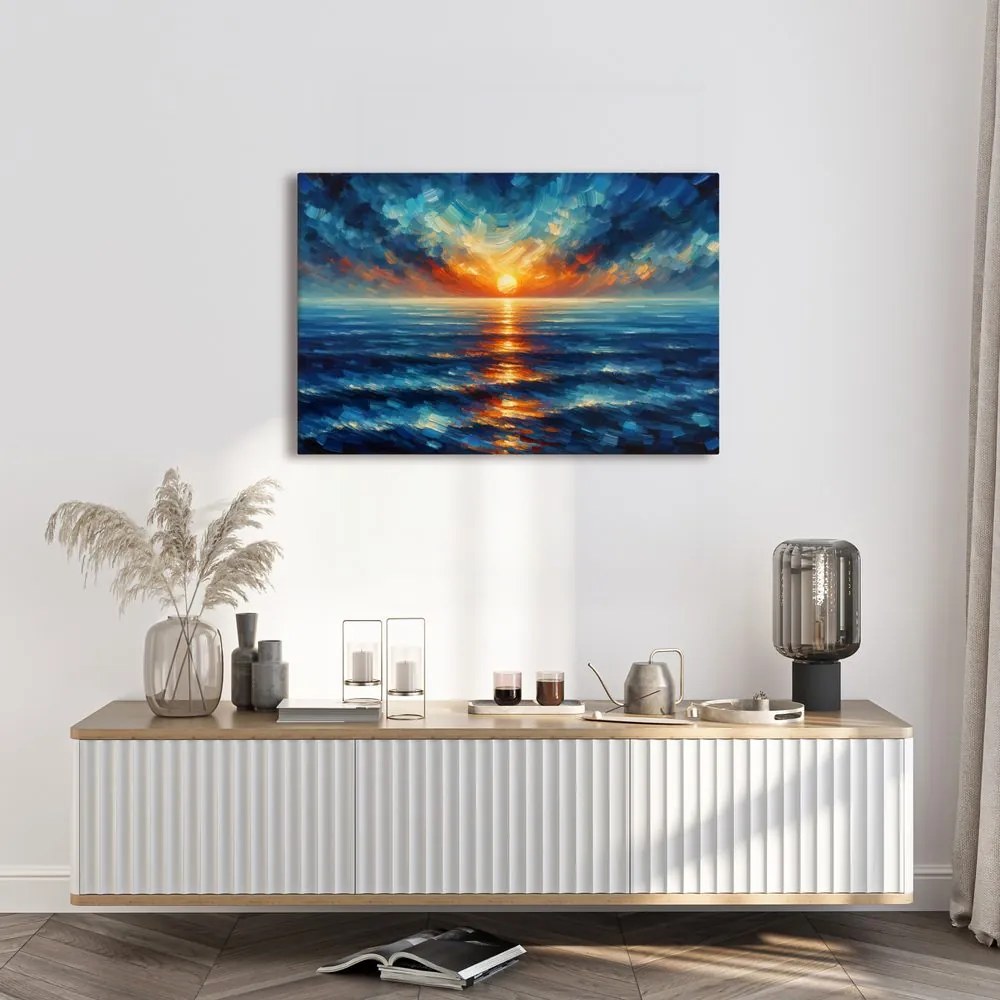 Tablou apus de soare peste ocean