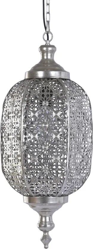 Lustră suspendată din metal, argintiu, 140 x 28 cm, „Loubressac”