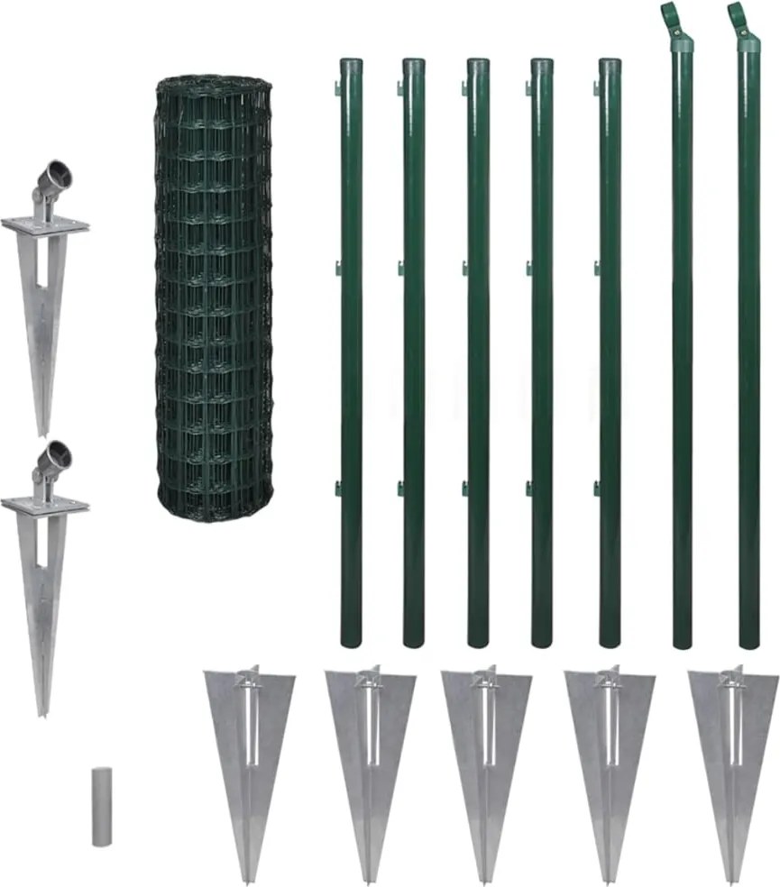 vidaXL Euro gard, verde, 10 x 1 m, oțel