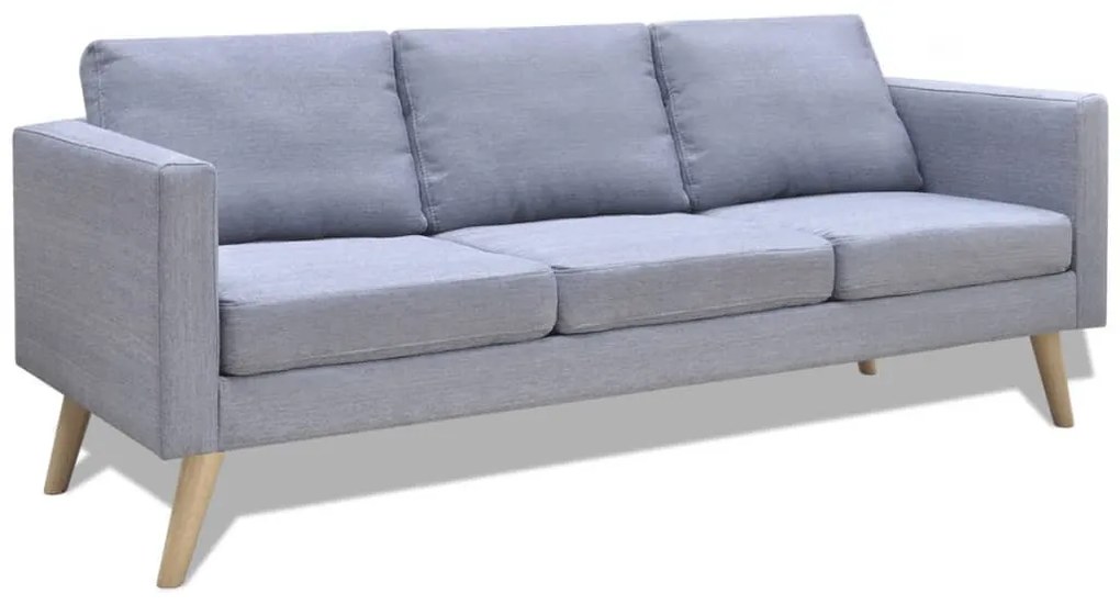 242219 vidaXL Canapea cu 3 locuri, material textil, gri deschis