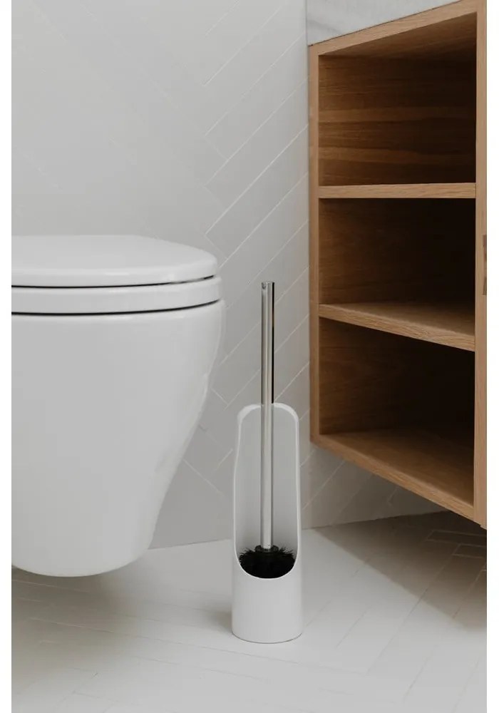 Perie de WC albă din plastic Touch – Umbra