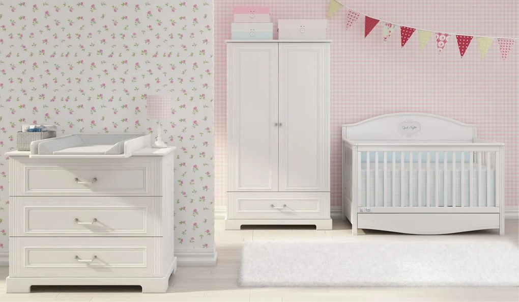 Dulap elegant Ines alb H180 cm