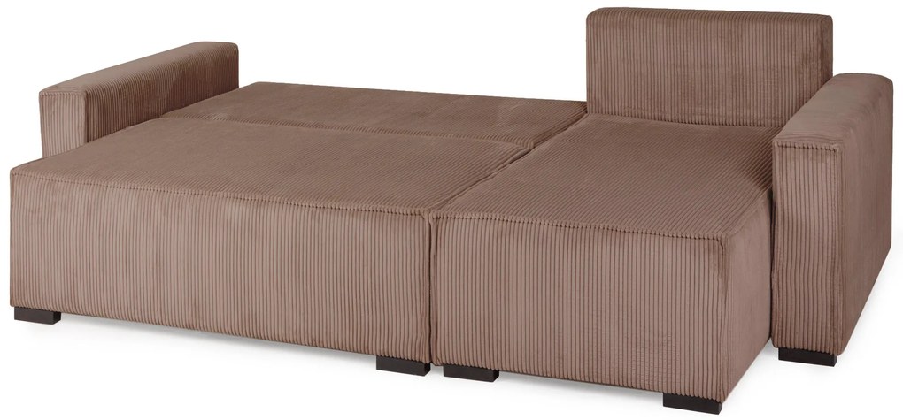 Canapea extensibila cu colt bilateral Culoare Maro, SMART