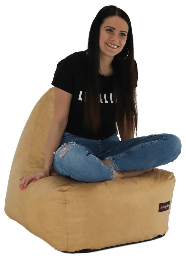 Fotoliu tip sac, material textil bej, RIMINO TIPUL 1