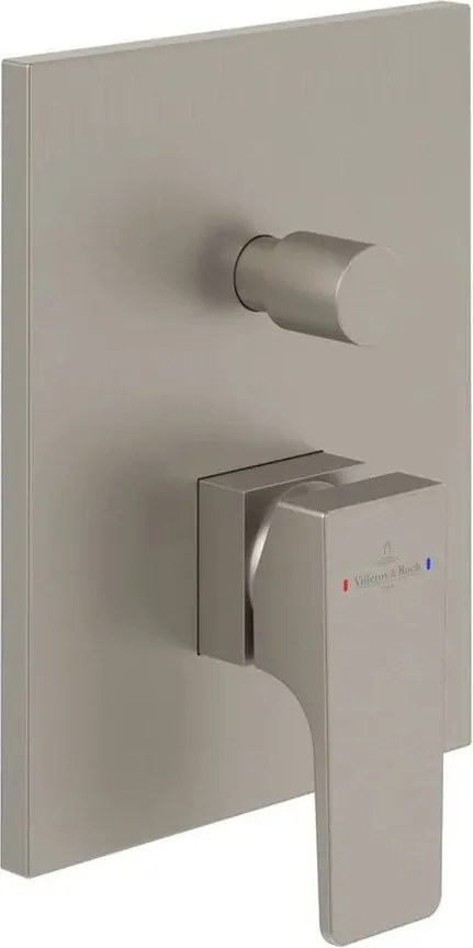 Baterie cada-dus incastrata Villeroy&Boch Architectura Square nichel periat fara corp ingropat