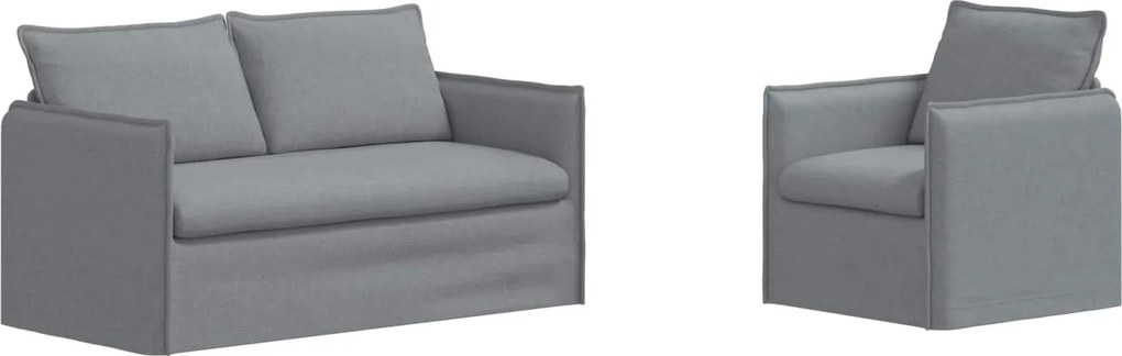 vidaXL Set de canapea 2 pcs Gri deschis 196 x 82 x 85 cm țesătură