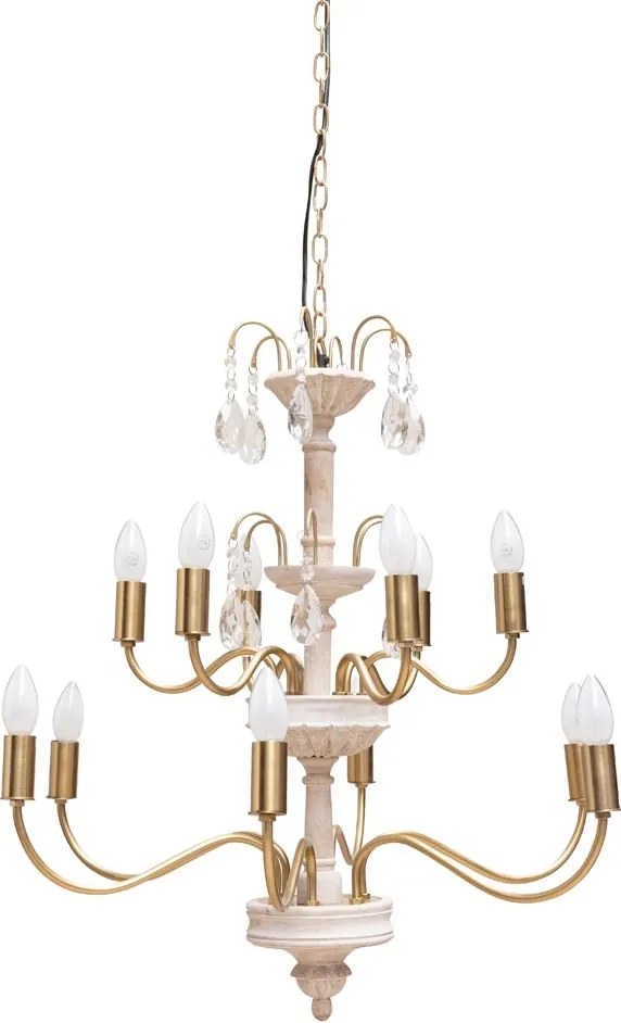 Candelabru din metal si sticla, 61 cm, Saumur