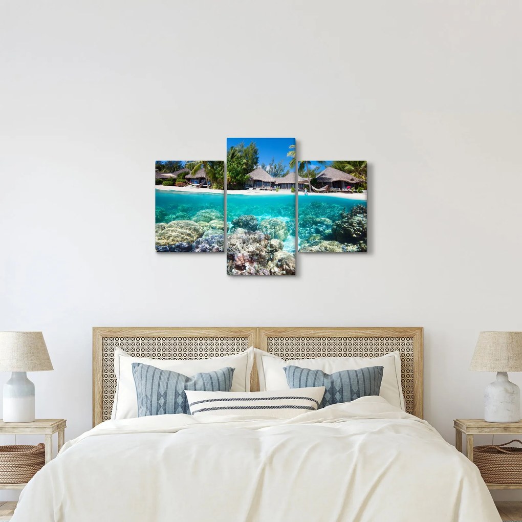 Tablou cu plaja pe insulă tropicală (90x60 cm)