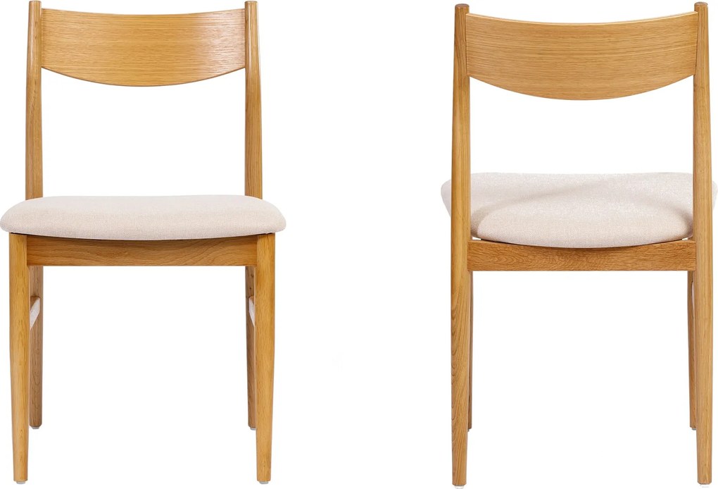 MAZZONI EXPORT CAMELIA Bej Deschis/cadru Stejar Natural - SCAUN DIN LEMN TAPIȚAT PENTRU LIVING SUFRAGERIE BUCĂTĂRIE MODERN CLASSIC