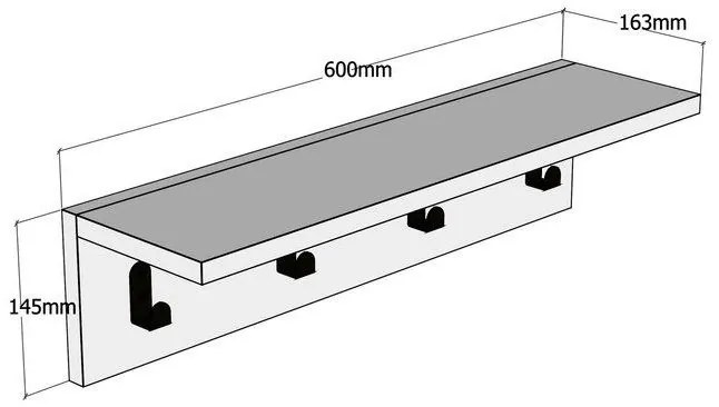 Raft Ayla Antracit 60x14.5x16.3 cm