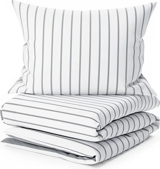 Povlečení z Renforcé bavlny CAPRIVI šedé knoflík Dimensiune lenjerie de pat: 70 x 90 cm | 140 x 220 cm