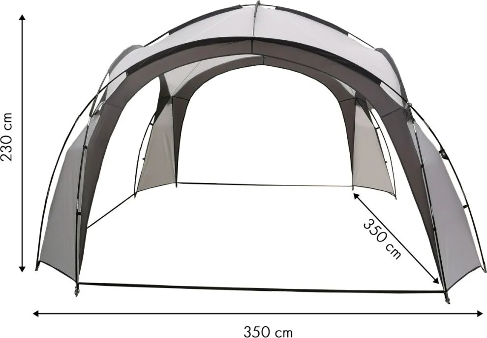 Foișor de grădină gri 3,5x3,5 m