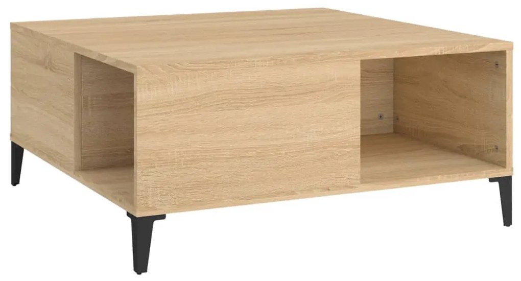 vidaXL Măsuță de cafea, stejar afumat, 80x80x36,5 cm, lemn prelucrat