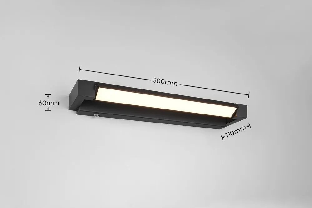 Aplică de perete negru-mat LED Fabrizio – Trio