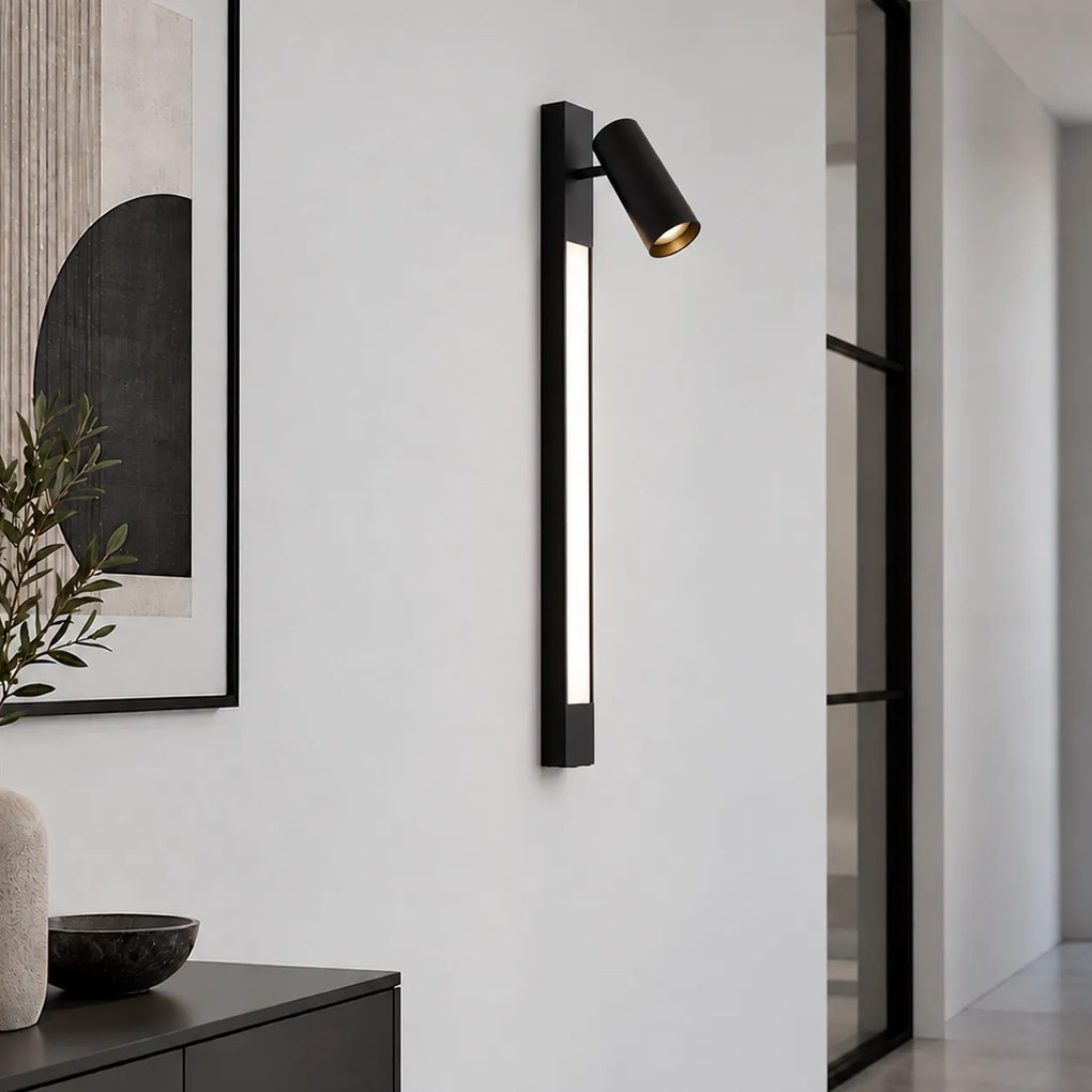 Jackle Smart Black Tiltable Ceiling Spotlight, WiFi GU10 Included