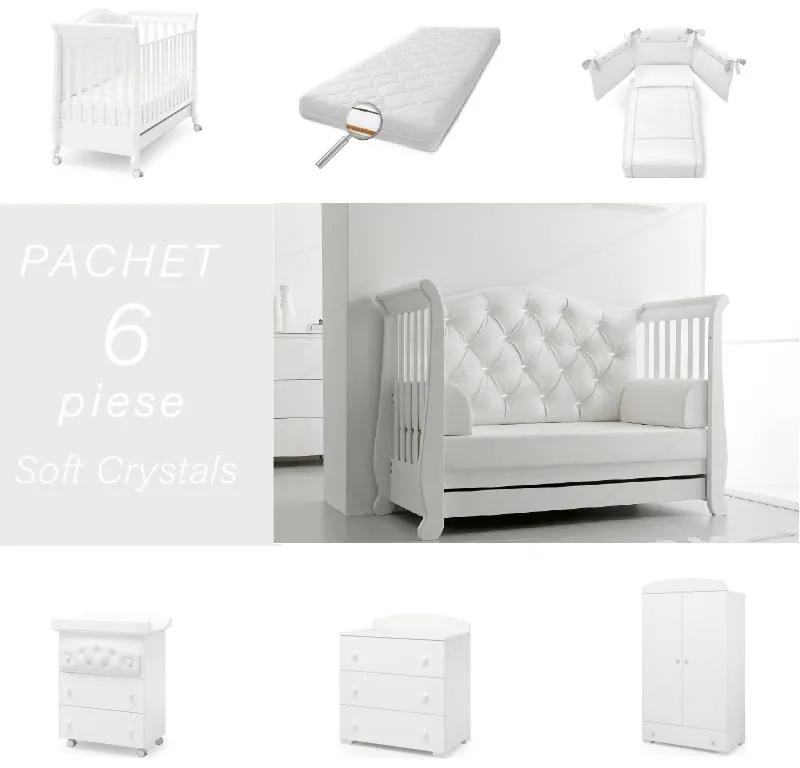 Pachet 6 piese Pat Saltea Set Textil Comoda Cabinet Dulap Soft Cristale