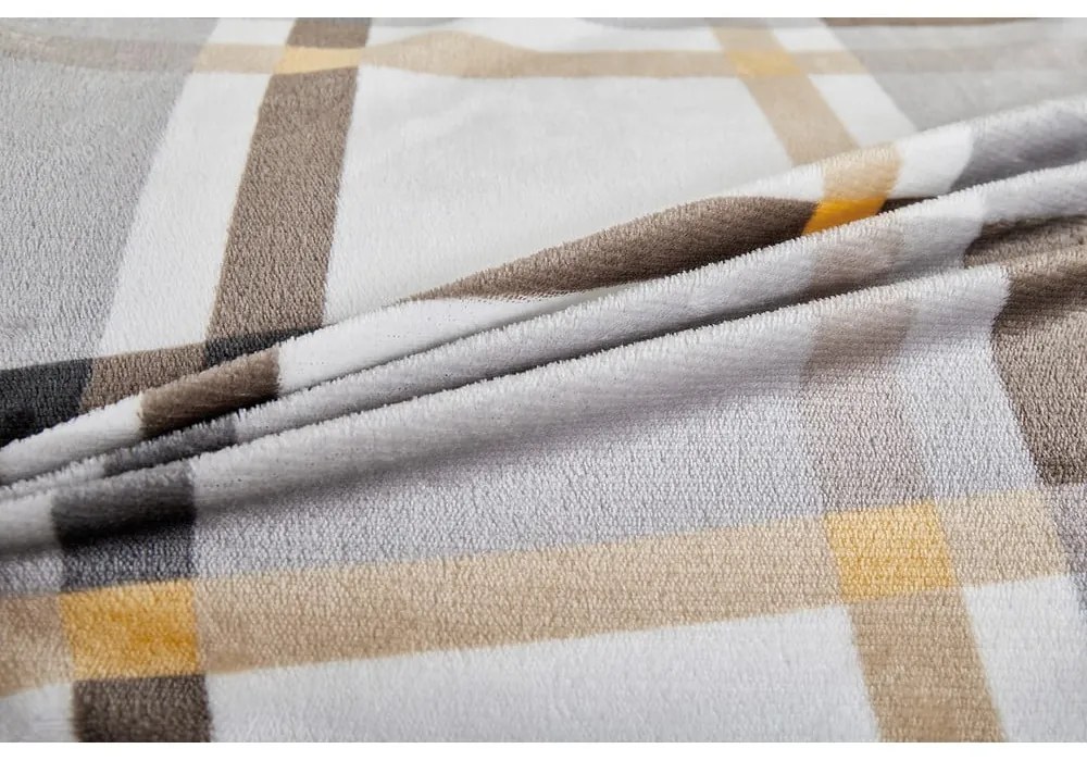 Lenjerie de pat gri/maro din micropluș/cocolino pentru pat de o persoană 140x200 cm – My House