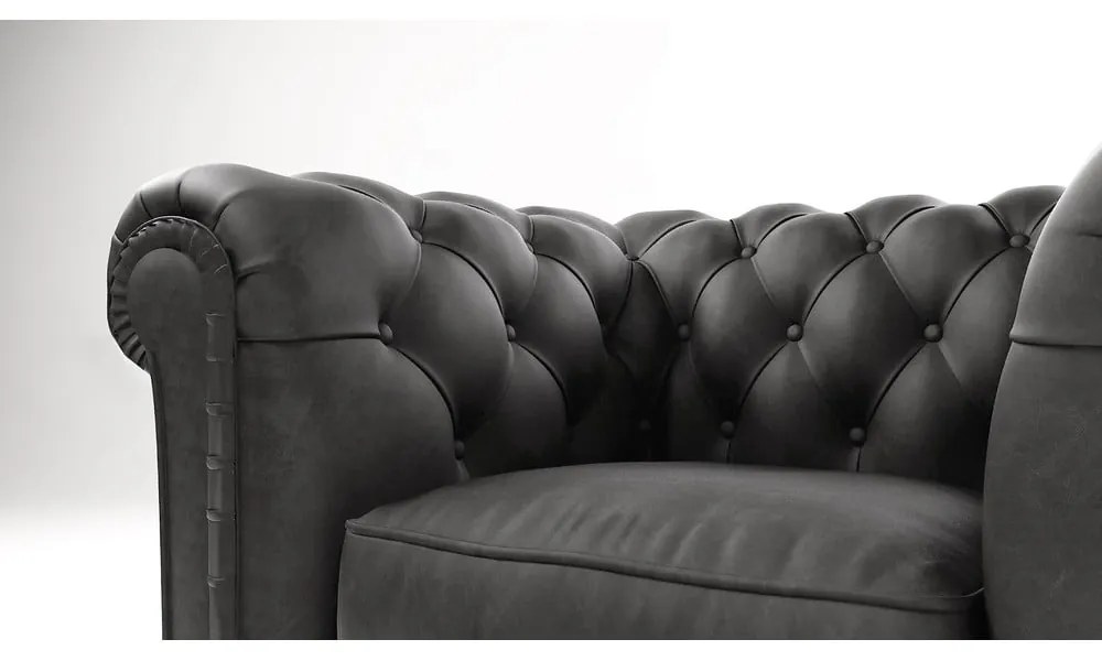 Fotoliu gri antracit cu tapițerie din catifea Cambridge – Ropez