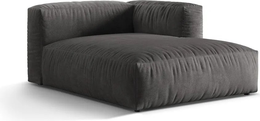Modul pentru canapea modulară gri cu tapițerie din catifea (cu colț pe partea dreaptă) Martina – Micadoni
