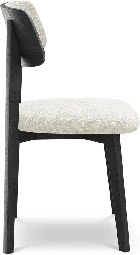 Scaun de dining crem din lemn masiv Niu – Makamii