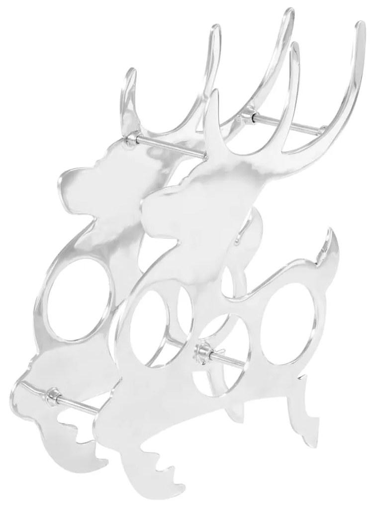 246520 vidaXL Suport pentru vin, argintiu, 33x14x54cm, aluminiu solid