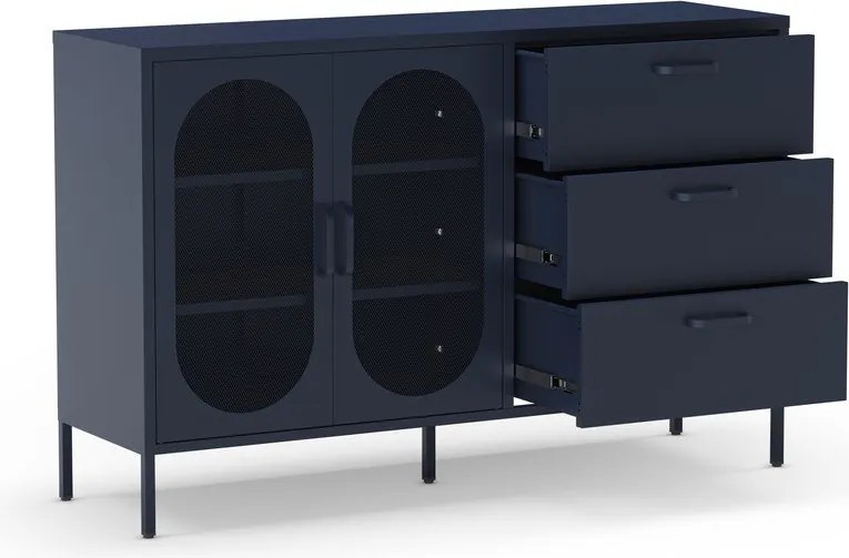 Comodă albastru-închis 140x90 cm Diora – Marckeric