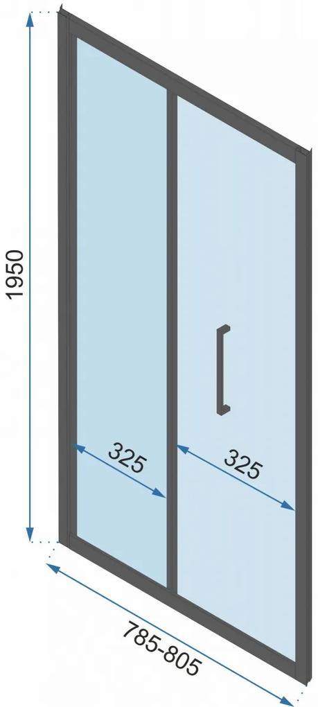 Ușă pentru dus Rapid Fold sticla pliabilă – 80×195 cm