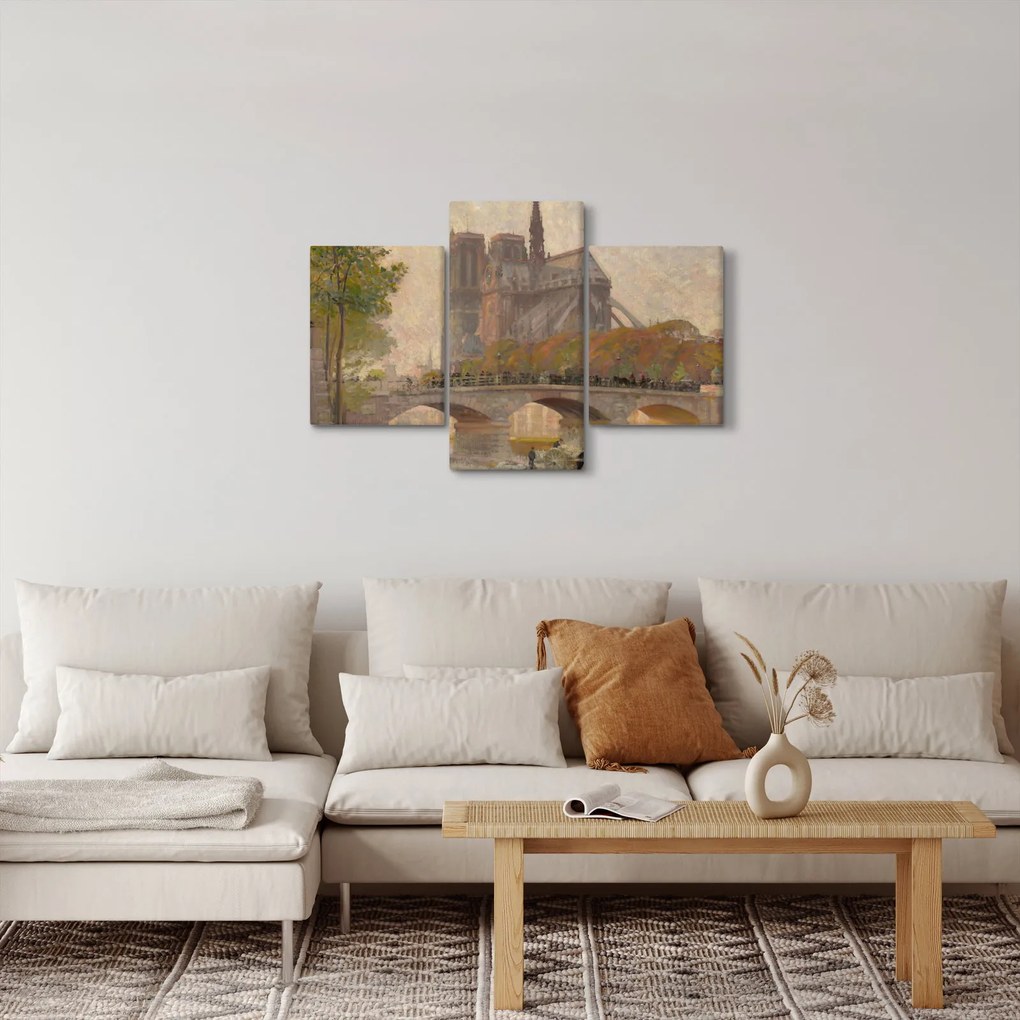 Tablou - Robert William Vonnoh, Notre Dame de Paris, reproducere (90x60 cm)
