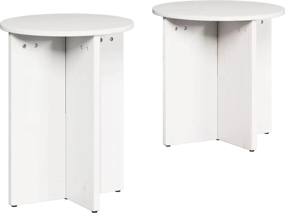 vidaXL Masă de cafea 2 pcs Alb