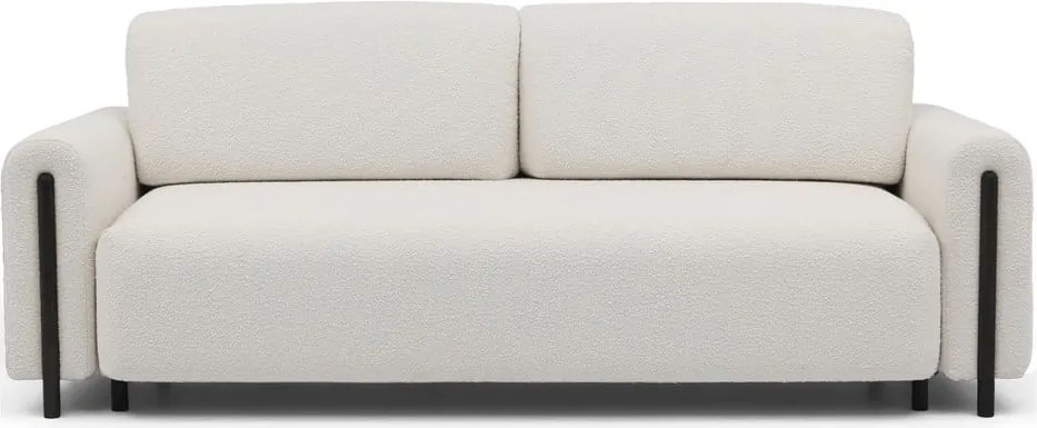 Canapea fildeș extensibilă/cu spațiu de depozitare cu tapițerie din țesătură bouclé 244 cm Arcadova – ELTAP