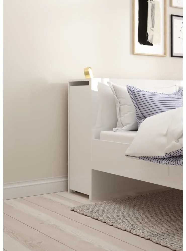 Tăblie de pat albă 145x80 cm Naia – Tvilum