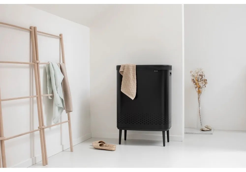 Coș de rufe negru mat din metal 90 l Bo Hi – Brabantia