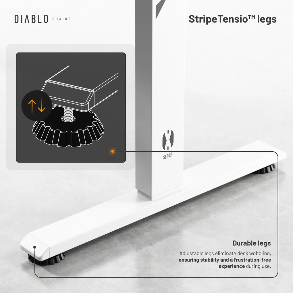 Birou Cu Înalțime Reglabilă Diablo X-Tensio 1600 Alb