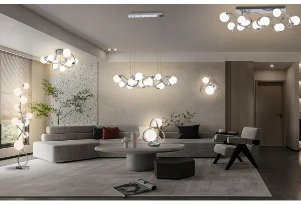 Lustră LED aplicată NANCY Wofi 9014-807 8xG9/3,5W/230V crom lucios