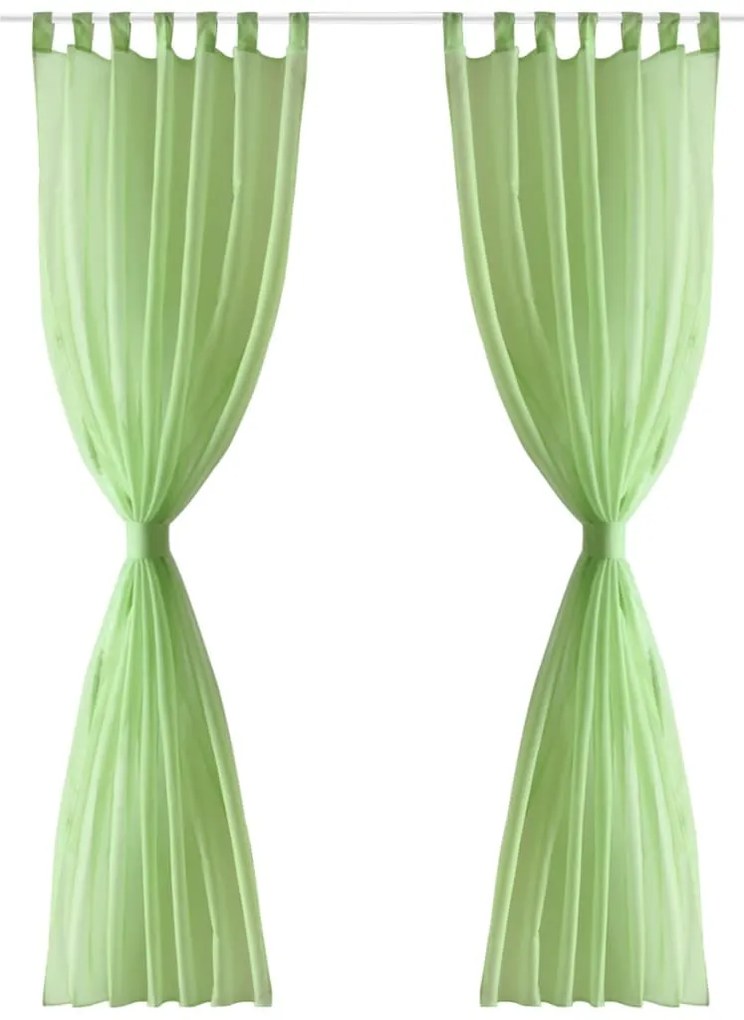 Perdea transparenta, 2 buc., 140 x 175 cm, verde mar Verde, 140 x 175 cm, 2