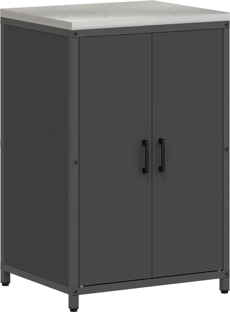 vidaXL Depozitare pentru bucătărie cu raft Negru 60 x 50 x 92 cm Oțel