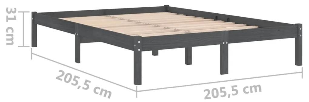 Cadru de pat, gri, 200x200 cm, lemn masiv de pin Gri, 200 x 200 cm