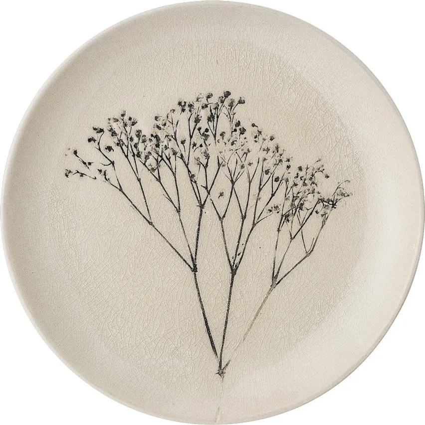 Farfurie din ceramică cu flori de câmp aplicate manual, D21×H2 cm, „Bea"