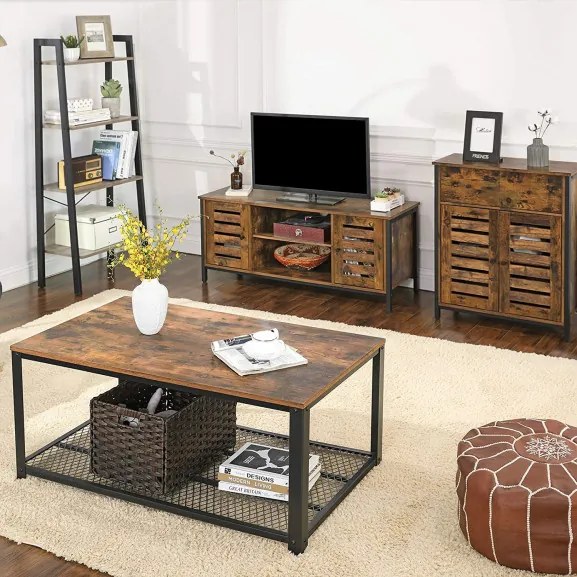 Dulăpior Vintage 2 Usi Si 2 Sertare, Maro Rustic, 80 Cm