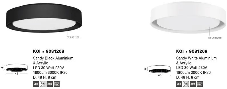 Plafoniera LED design circular KOI alba