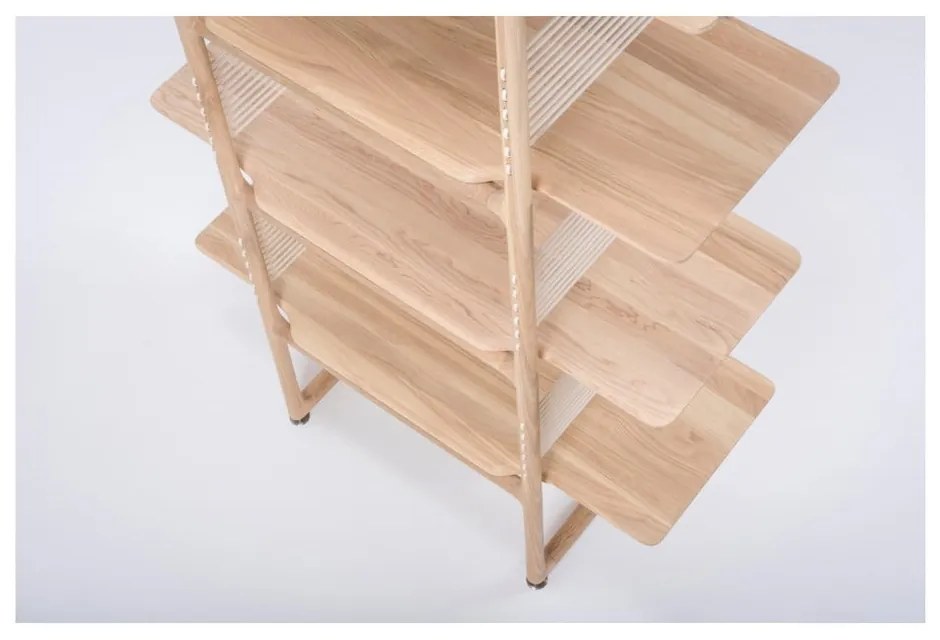 Bibliotecă din lemn masiv de stejar Gazzda Muse, 216 cm h