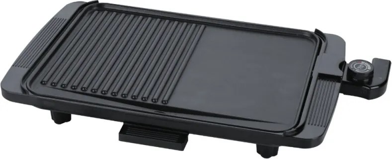 La mâna a doua: Gratar electric Rosberg R51015I, 1500W, 36x26 cm, 2 zone de gatit, Antiaderenta, Negru