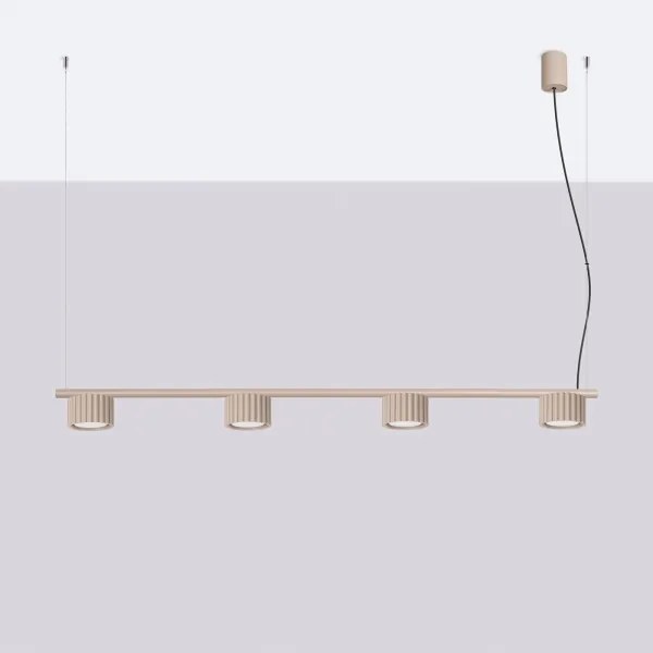 Sollux SL.2702 - Lustră suspendată pe cablu AURA 4xGX53/10W/230V taupe
