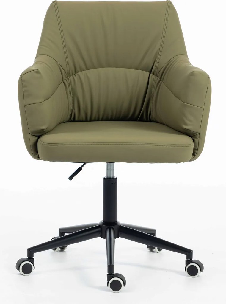 HR840K Scaun Khaki Piele Ecologica Premium Soft cu Bază Neagră