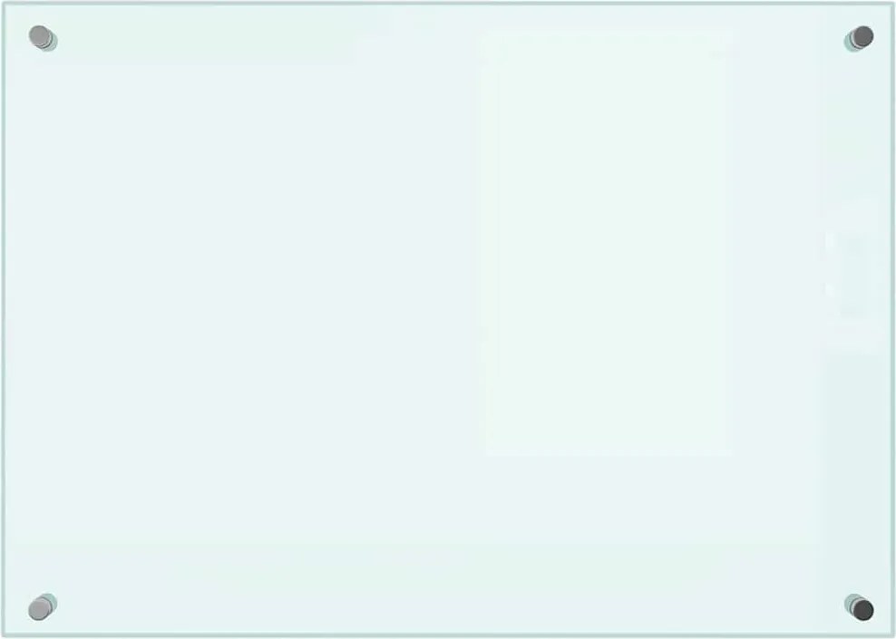 vidaXL Panou antistropi de bucătărie, alb, 70x50 cm, sticlă securizată