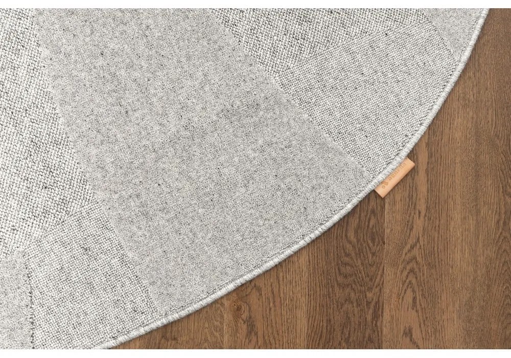 Covor gri deschis rotund din lână ø 120 cm Morphic Botanica – Agnella