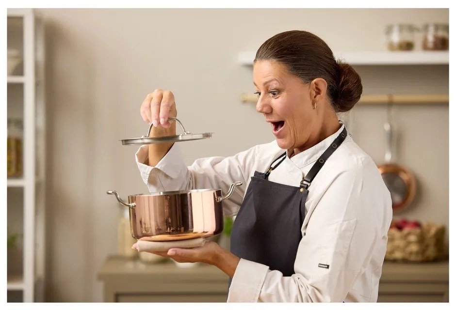 Oală cu capac din oțel inoxidabil/din cupru 3 l adecvată pentru plita cu inducție – Blomsterbergs