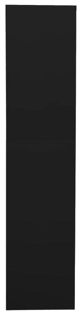 Dulap de birou, negru, 90x40x180 cm, otel sticla securizata 1, Negru, 1