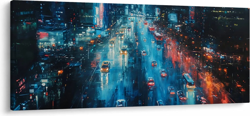 Tablou - Oraș mare, pictură în ulei (120x50 cm)