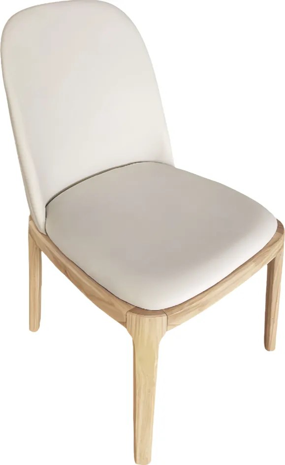 Scaun de sufragerie, natural/bej, piele ecologică, ZENTRA